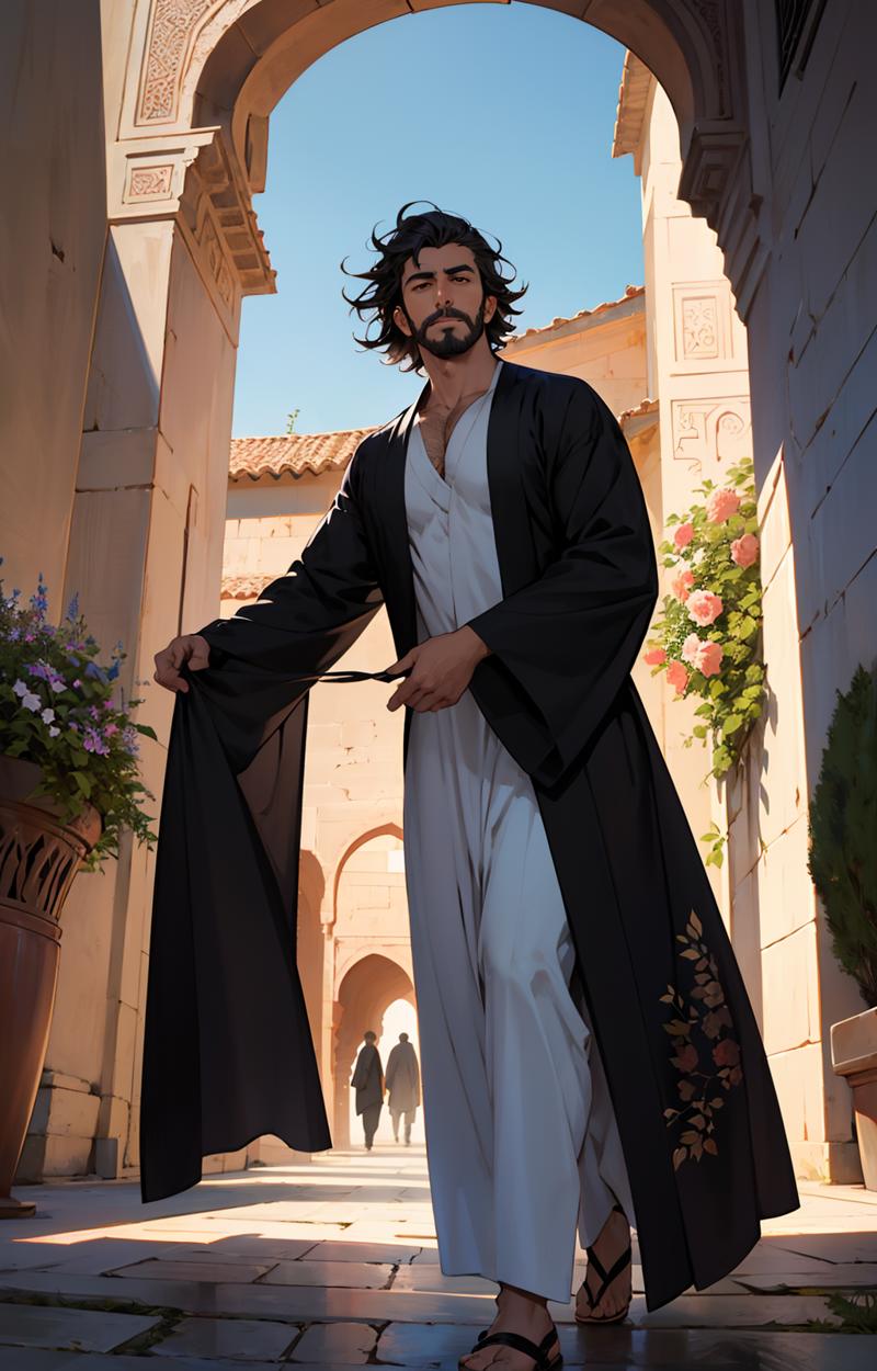 00202-2791714645-volume light,dynamic perspective,An Arab man, mature, sexy,big eyes, hairy, short hair,in a traditional abaya,((top less)), in t.png